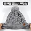Winter Knitted Hat Scarf Gloves Three-piece Set Double-layer Piled Thickened Warm Wool Knitted Hat Wheat Ears