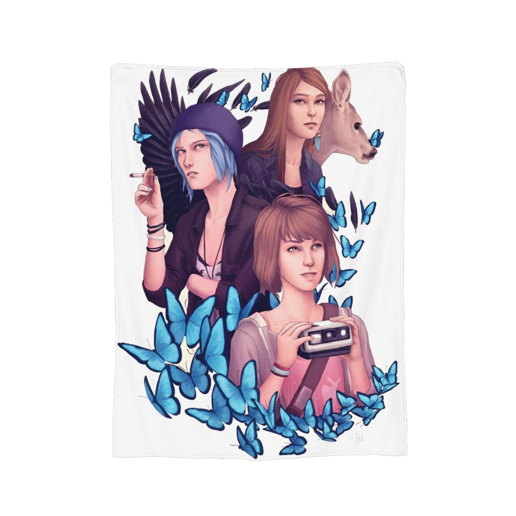 

Life is Strange Wool Blanket Funny Throw Blanket for Bed Sofa Couch 125*100cm Plush Thin Quilt 75x90cm