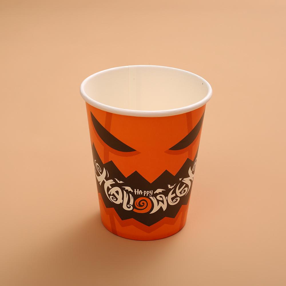 Cross-Border Halloween Party Disposable Plate Set: Pumpkin & Bat Paper Cups and Plates