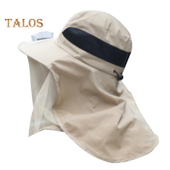 Καπέλο με δίχτυ κουνουπιών και ανεμιστήρα για άνδρες και γυναίκες, φαρδύ γείσο, καπέλο ηλίου με δίχτυ, καλοκαιρινό, δροσερό καπέλο κουβά για υπαίθριο ψάρεμα και πεζοπορία