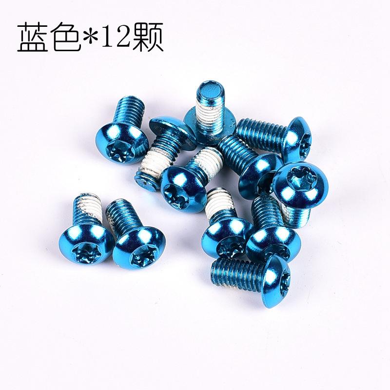 12 Pezzi/Confezione Colorati Rotor Freno a Disco Bici MTB Bicicletta Viti Torx T25 Acciaio Inossidabile M5*10mm Strada