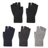Winter Touch Screen Gloves Men's Finger Warm Piled Thickened Jacquard Wool Half Finger Knitted Gloves