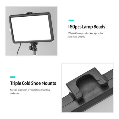 LED Studioleuchte, RGB Videoleuchten-Kit 10 Helligkeitsstufen Dimmbar USB LED Videobeleuchtungs-Kit mit ausziehbarem Stativ für Videoaufnahmen, Game Streaming