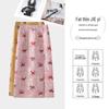 Women's Pink Chinese-Style High Waist Slit Print A-Line Skirt - Spring 2026