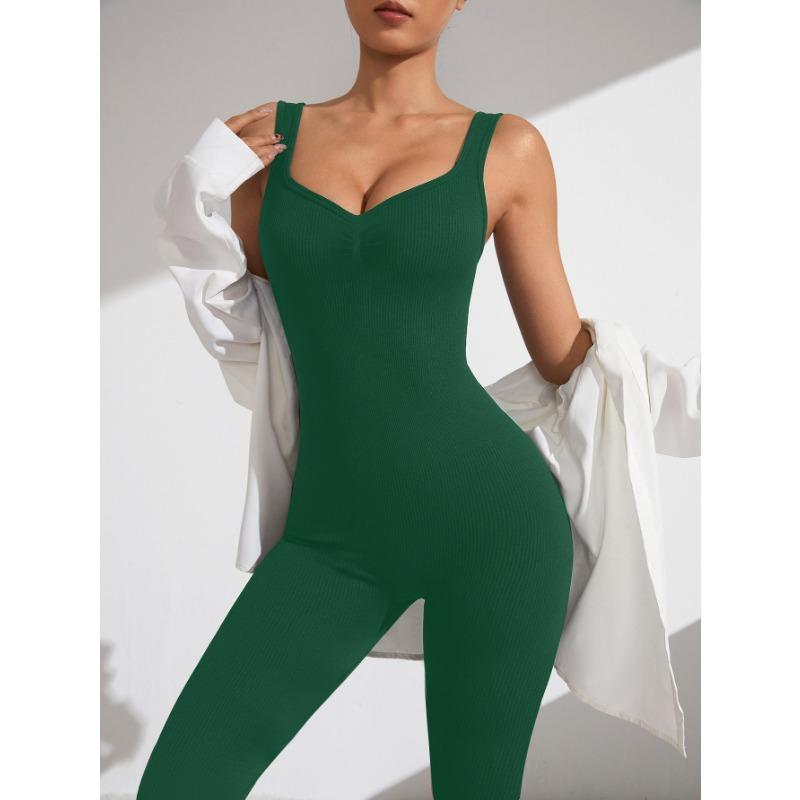 

Sexy V-neck Elasticity Gym Jumpsuit Women s Fitness Sets Sports Overalls for Woman Tracksuit Yoga Clothing Long Pants Workout Sportswear S