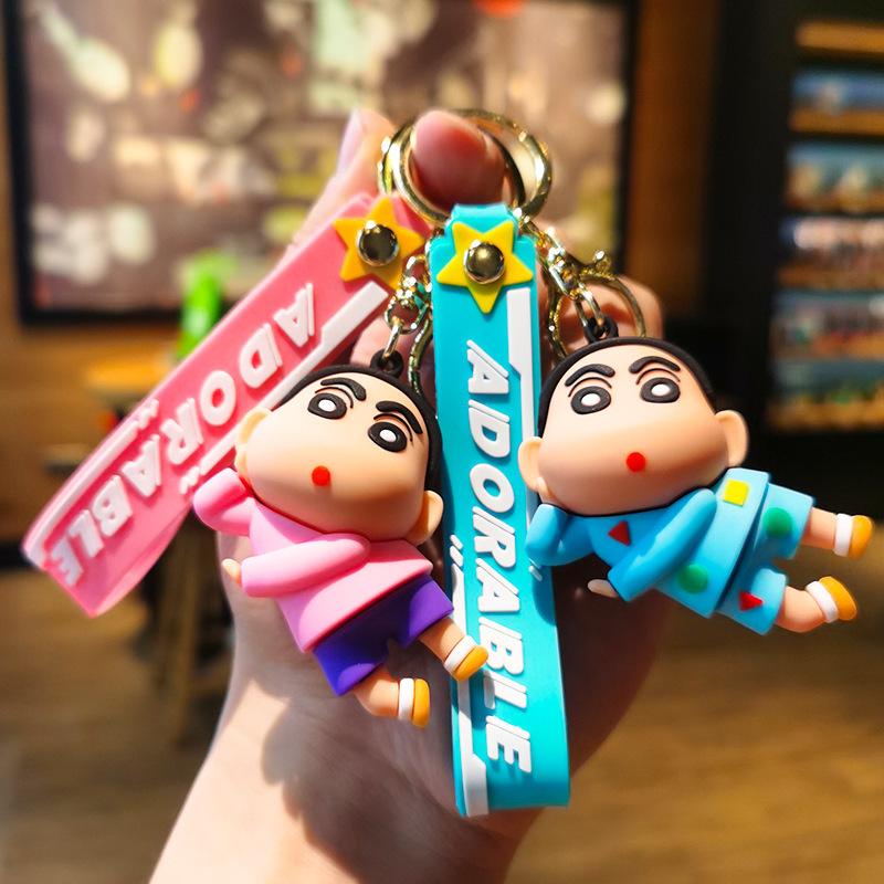 Crayon Shin-chan Cartoon Keychain Anime Figure Shiro Waniyama Buriburizaemon Backpack Decor Key Chain Car Keyring Gift Toy Anime