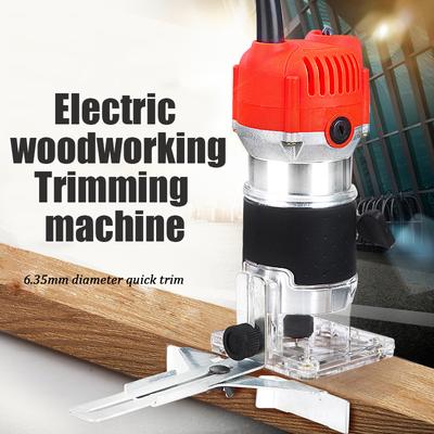 220V 33000R/MIN Woodworking Electric Trimmer Wood Milling Engraving Slotting Trimming Machine Hand Carving Machine Wood Laminator Router EU Plug)