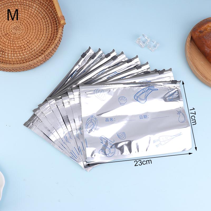 10Pcs Aluminum Foil Fresh-Keeping Bags Reusable Self-Seal Avoid Light Packaging Bag Thickened Food Storage Bags For Fruit Meat