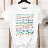 Library Book Classic Tops Vintage Book Due Date Bookish Rainbow Reading TShirt Return To The Library Graphic Womens Clothing