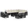 Garden Sofa Set 13 Pieces Black and Cream White Poly Rattan