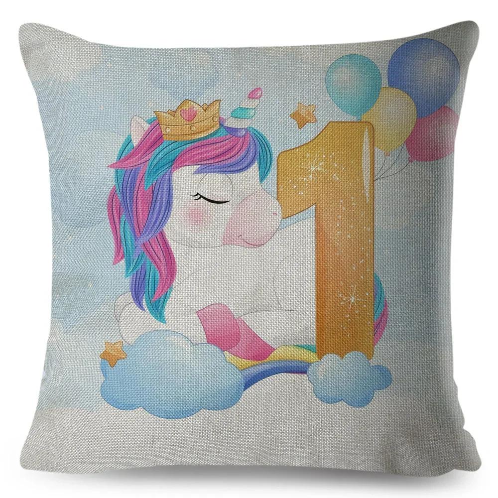 

Скандинавский стиль Номер Чехол для подушки Единорог Декор Милый мультяшный животный Чехол для подушки для дивана Дома Полиэстеровая наволочка x 66x66cm светло-серый