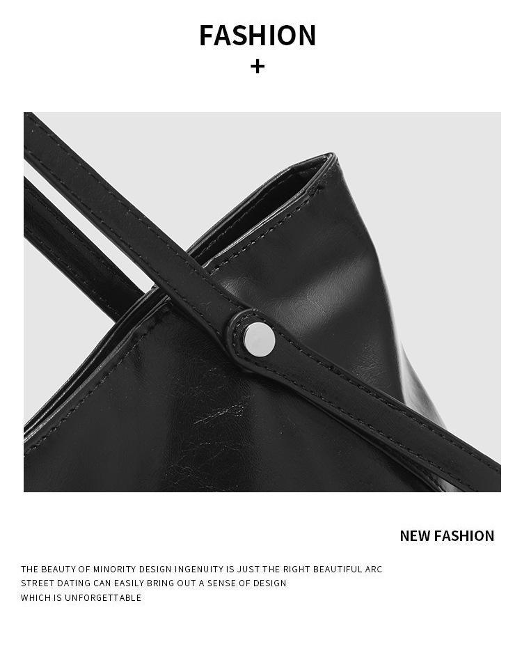 Korean Style Black Fashion Tote - Large Capacity, High-End, Versatile Shoulder & Underarm Bag