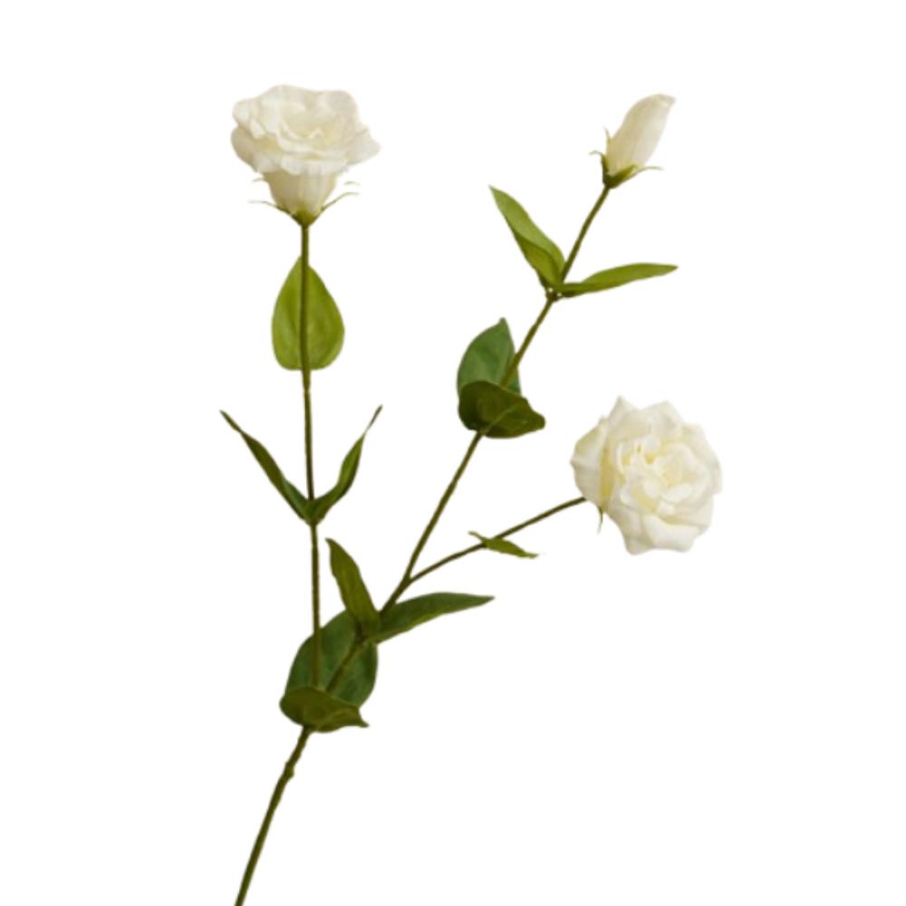 

Искусственные ветки эустомы с эффектом реального прикосновения, 3 головки, искусственный цветок, декор для дома, гостиной белый