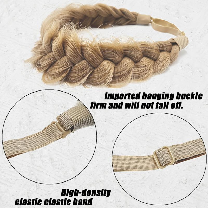 1 Pcs Synthetic Premium Adjustable Handmade Wig Braided Elastic Band Hair  Braiding Hair Headband Headwear For Women