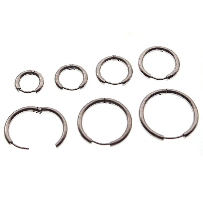 

4pcs Earrings DIY Findings 316L Stainless Steel Earrings Loop for Women Men Ear Clip Simple Circle Earrings Statement Jewelry outer 13mm hole 8mm