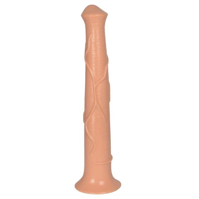 42 x 6,5 cm großer, schwarzer Pferdedildo, realistischer, stoßender Saugnapf, Silikon, große Dildos, teleskopisch