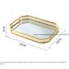 Gold Crystal Tray Decorative Storage Box Dessert Serving Plate Makeup Tray Jewelry Organizer for Home Living Room Bathroom Decor