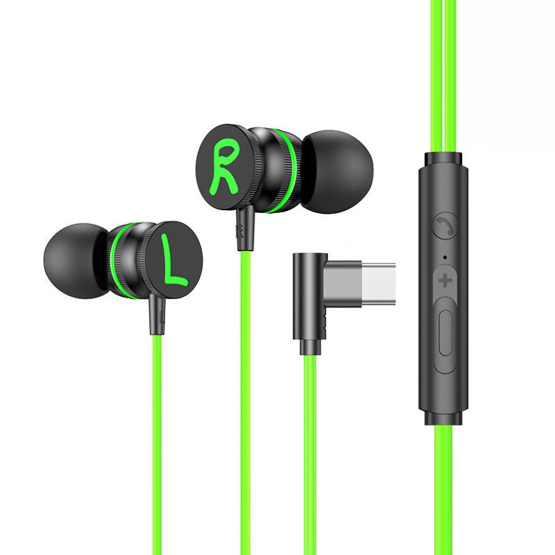 Metal Magnetic Gaming Earphones, Wired In-Ear with Type-C Angled Plug for Precise Sound Localization