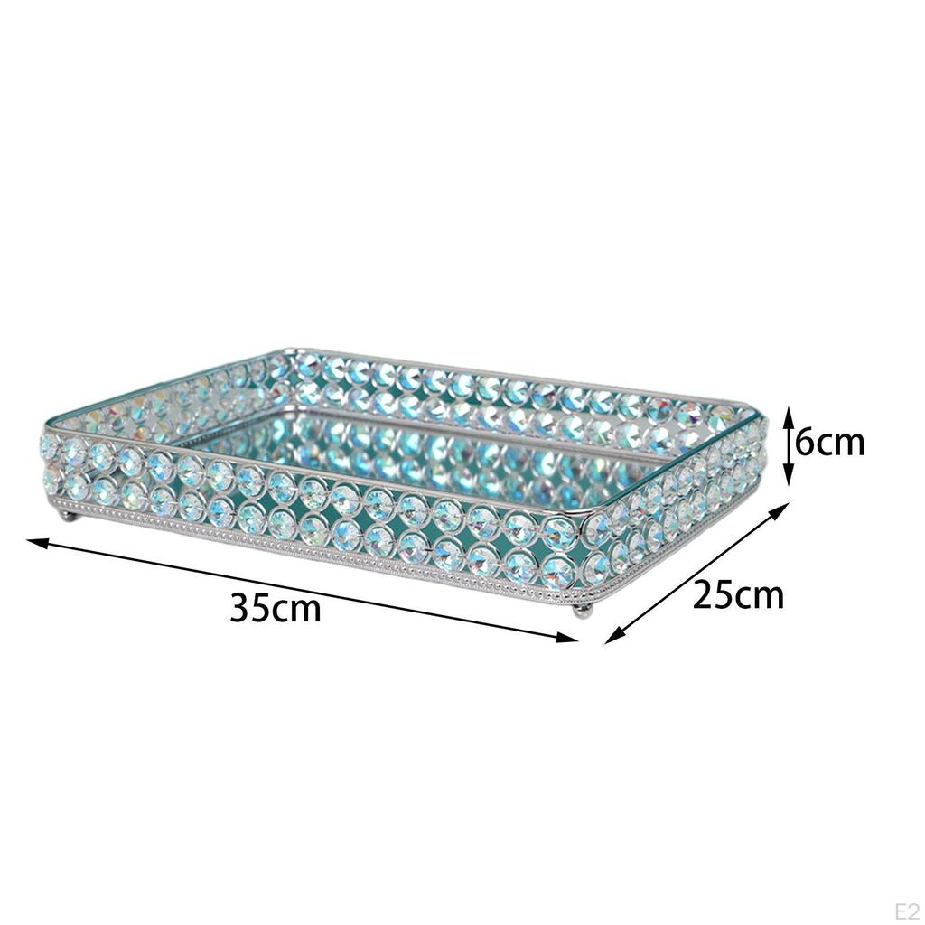 Dekorative Spiegel Tablett Eitelkeit Schmuck Organizer Schimmernde Nicht Slip Serving Parfüm für