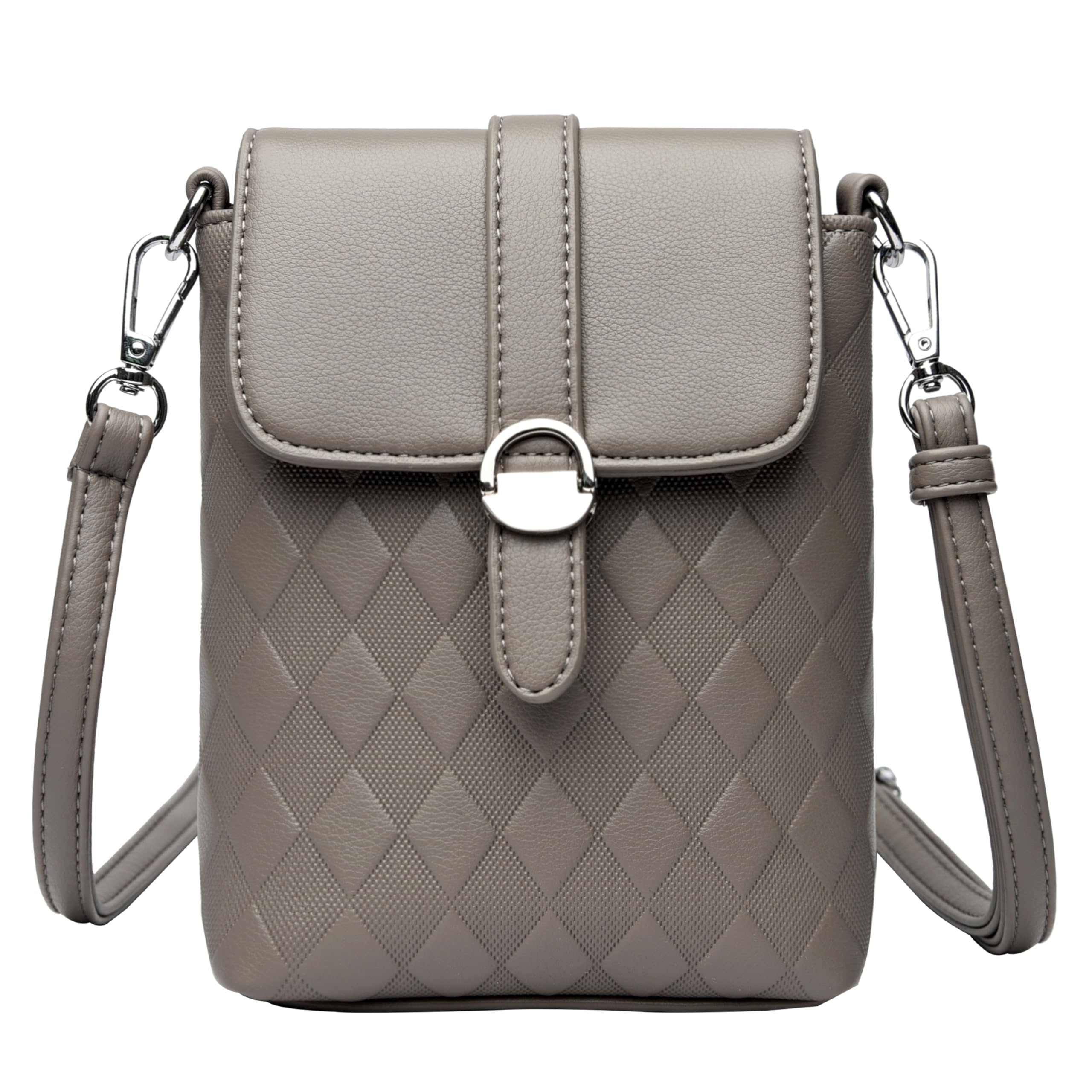 

FSD WG Smartphone Shoulder Diamond Design Bag, Fashionable, Lightweight, Leather-Look, Women s, Small, Portable, Crossbody, Vertical, [Used] серый