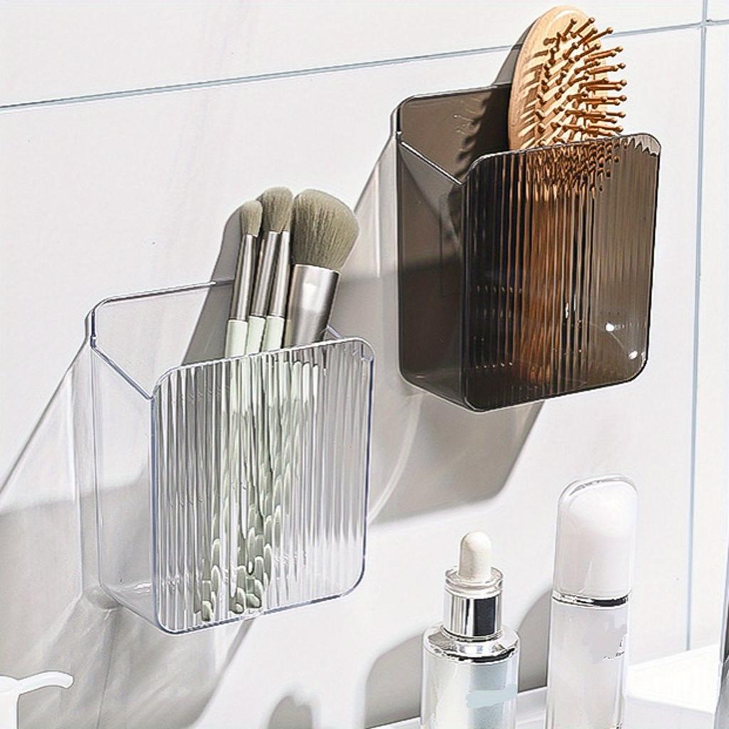 Plastic Wall Mount Organizer Storage Box Container Bin for Dorm Bathroom and Office Phone Holder Basket