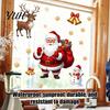 Elk Pattern Wall Decals Christmas Window Static Clings, PVC Santa Claus Snowman And Decorative Gifts Decals, Waterproof Reusable Glass Stickers