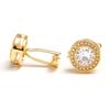 Vintage Styles Round Cufflinks with Cubic Zirconia Stones for Men in Formal and Social Event