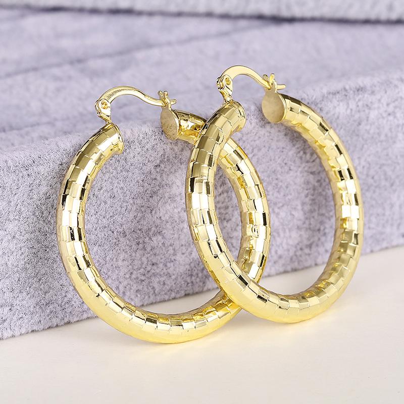 CAOSHI Vintage Exaggerated Hoop Earrings for Women Gorgeous Gold Color Earring Accessories Fashion Female Wedding Party Jewelry