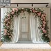 2D Elegant Pink Flower Curtain Backdrop for Birthday & Event Decoration