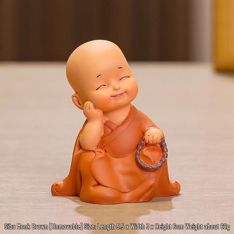 Handmade Cute Little Monk Resin Ornaments for Desktop Decoration