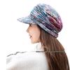 Women's Ethnic Style Plush Floral Duckbill Cap - Warm, Soft, and Versatile for Autumn and Winter
