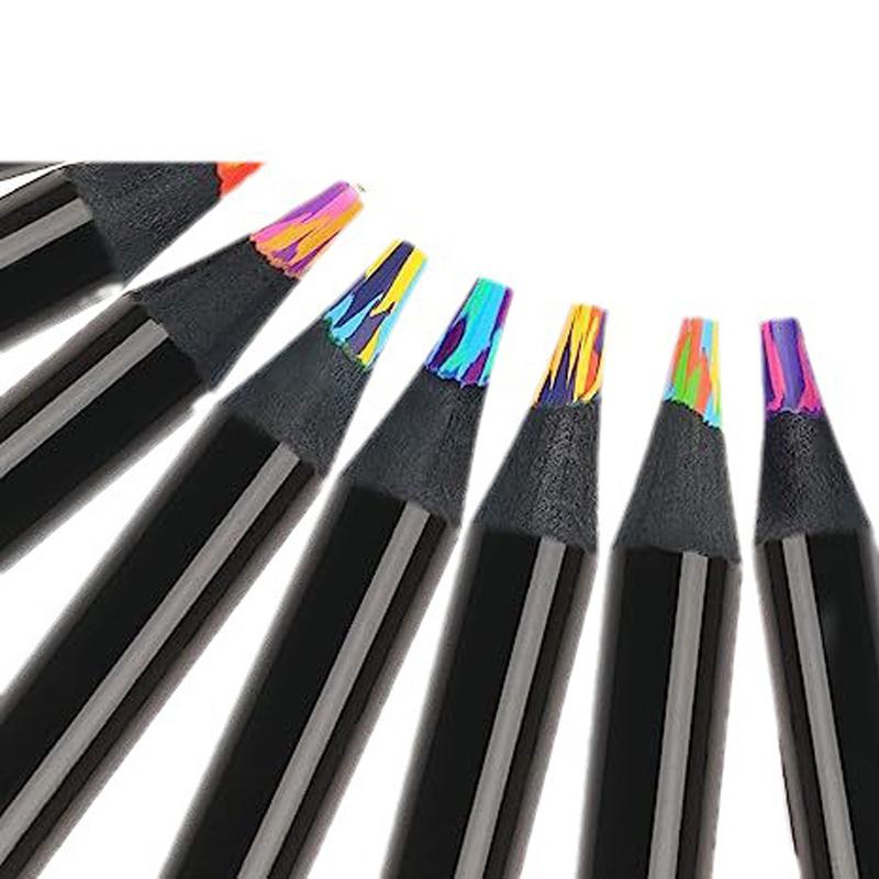 8Pcs Rainbow Pencils, Colored Pencils for Adults, 8 Colors Multicolored Pencils for Art Supplies Drawing, Coloring, Sketching