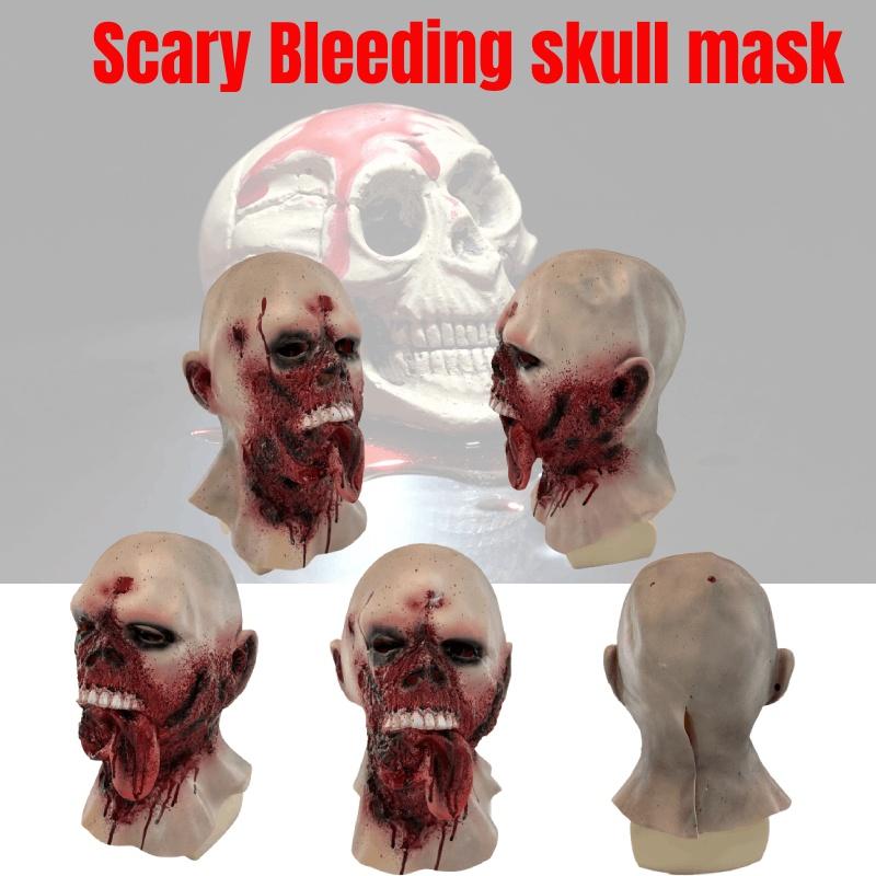 And Halloween Skull Face Mask Horror Tongue Out Ghost Headgear Party Accessory