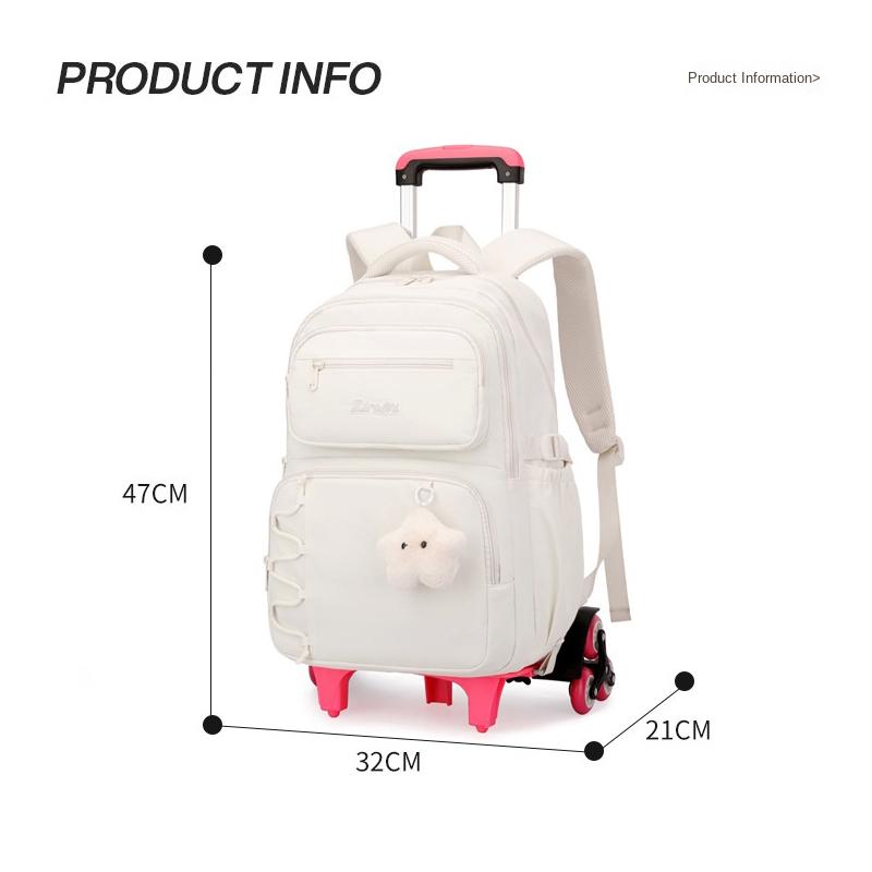 Children School Backpack  For Girls Trolley Bag With Wheels Students Backpack Kids Book Bag Rolling School Bag Wheeled Backpack