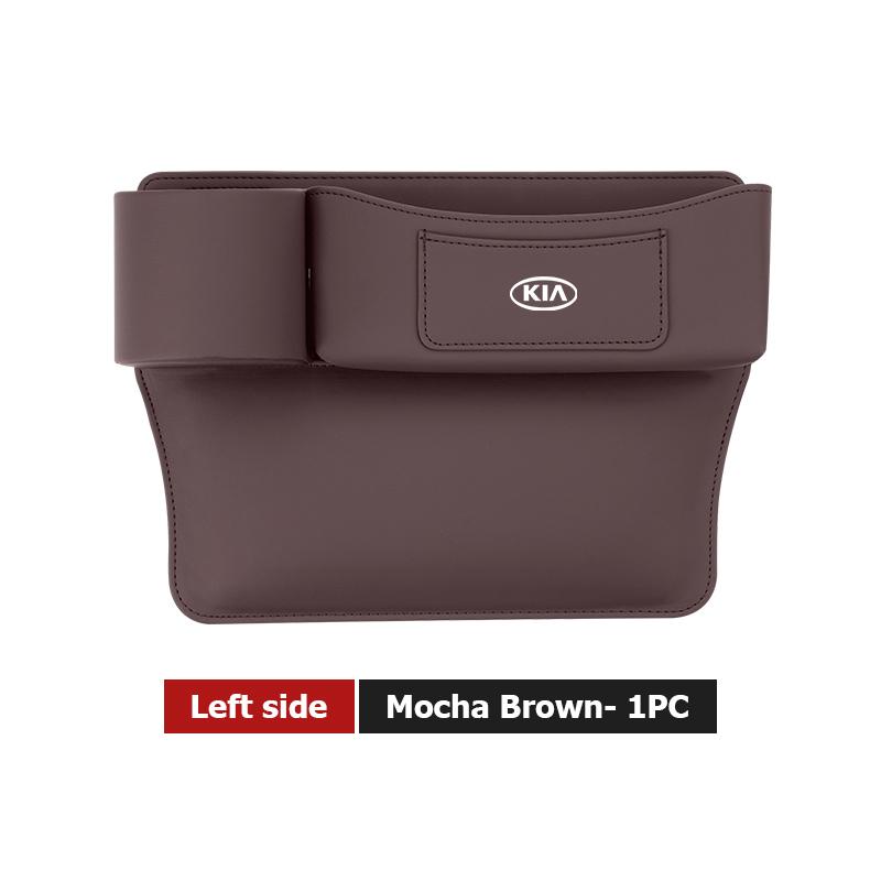 For KIA Leather Car Seat Crevice Storage Box Seat Slit Gap Organizer Bag K5 K2 Rio Optima Sportage Venga Sorento Stonic ForteZF8