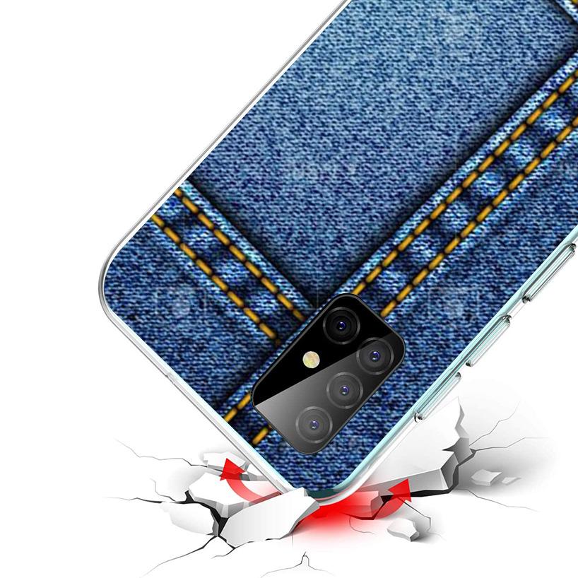Jeans Cowboy Denim Printed Phone Case For Samsung Galaxy A17 A37 A57 A16 A26 A36 A56 A15 A25 A35 A55 A14 A24 A34 A54 A13 A23 A33