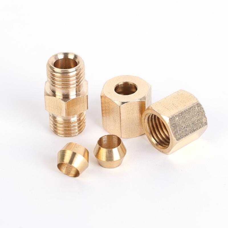 Universal Auto Brake Hose Brass Fittings 3/16" Export Brake Lines Pipe Union Fittings Straight Brass Connector Car Accessories