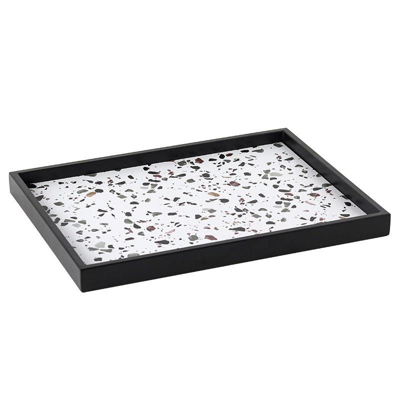 

Легкий роскошный высококачественный поднос из искусственного конского волоса для украшения входа в виллу, модельная комната, спальня, ювелирные изделия, кожаный поднос для хранения украшений Square - Gravel Tray M07016