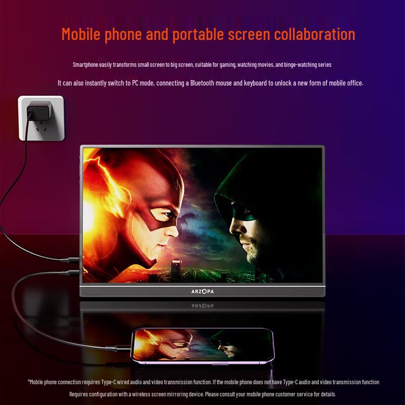 ARZOPA 16.1-inch 144Hz Portable Gaming Monitor CN Plug (adapter Included)