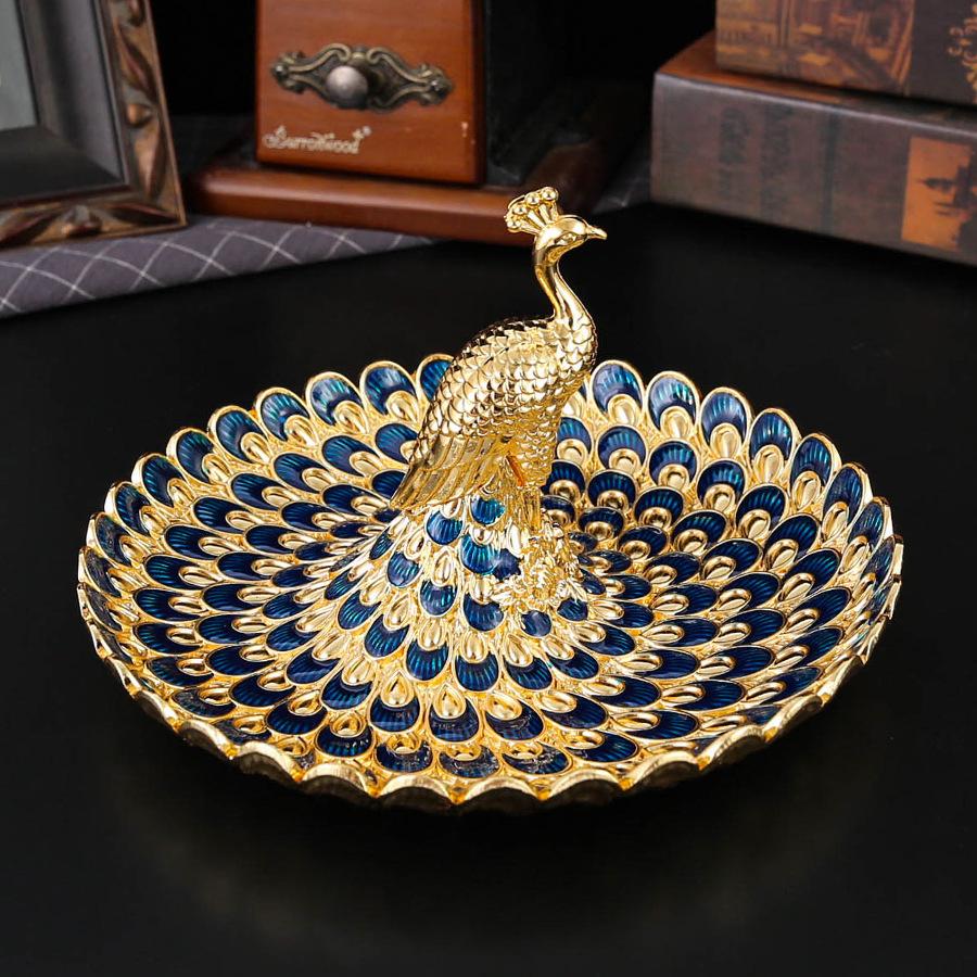 Fruits Serving Tray Peacock Fruit Bowl Snack Dish Cookie Appetizer Bowl Decorative Dry Fruit Bowl for Home Holiday Decoration