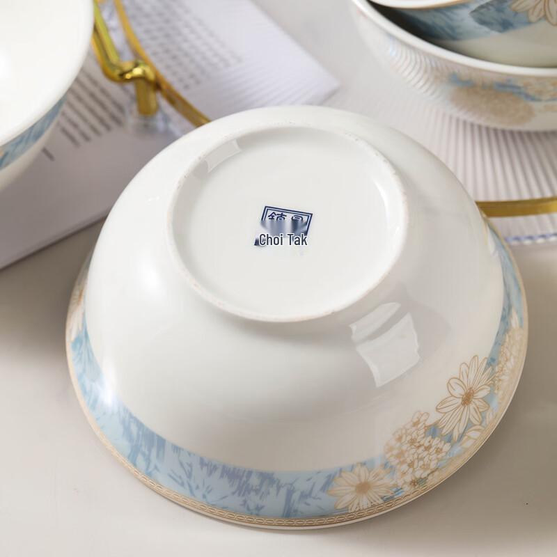 Haoya Jingdezhen Keramik 6-Zoll Nudelsuppenschalen Set mit 6 Stück - Zeitreise-Muster