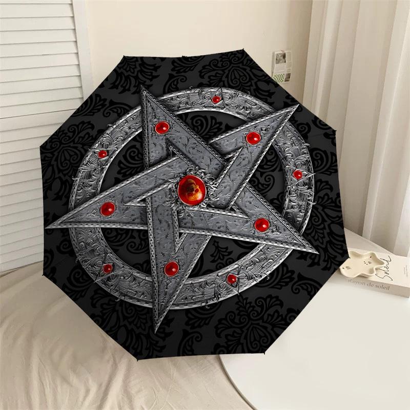 

1PC Star Circle Umbrella-8-Rib Reinforced, Automatic Open, Lightweight & Durable, Cute Fashion Accessory for Outdoor-F2676