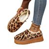 Leopard print cotton shoes autumn and winter plush women's snow boots thick sole warm and comfortable home outdoor