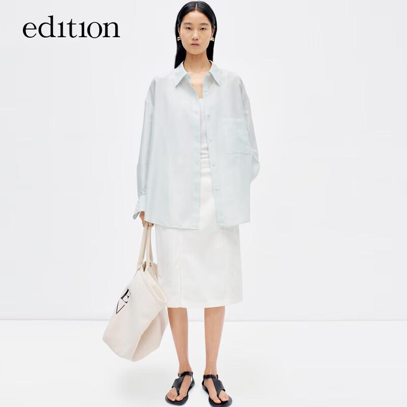 Edition Women's Silk Cotton Blend Loose Long-Sleeve Shirt