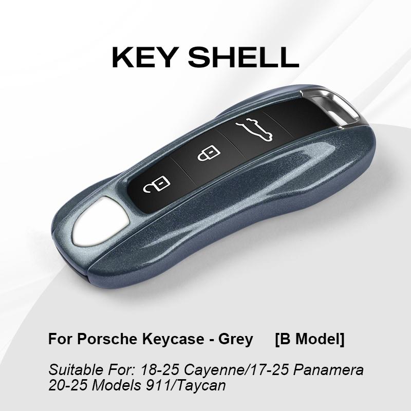 For Porsche Cayenne 2011- Panamera 911 Taycan Macan 14-24 718 Cayman Boxster Abs Solid Color Car Key Case Cover Accessories