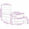 Box Spring Bed with Headboard Cream 190 X 90 Cm Fabric