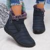 Fashion Casual Side Zip Furry Snow Boots Women 2025 Winter Comfort Round Toe Medium Heel Booties Warm Short Plush Waterproof Ankle Boots