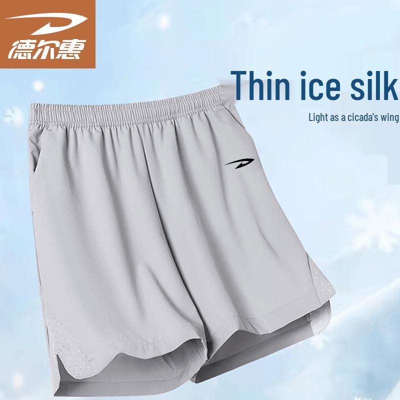 

DELHUI Men s Ice-Feel Quick-Dry Sport Shorts S
