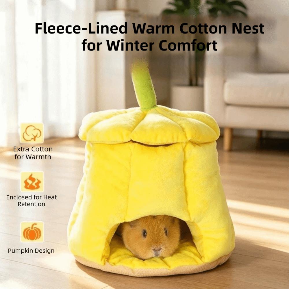 Windproof Hamster Sleeping Cave Warm Guinea Pig Hideout Bed Hamster Pumpkin Nest  Cage Accessories
