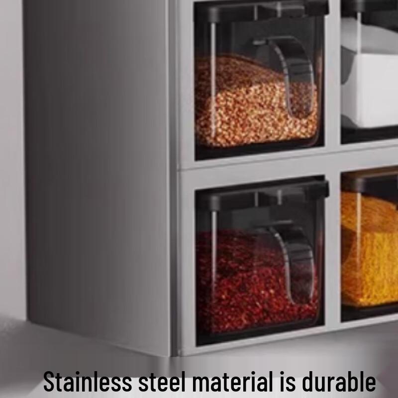 Moderne krydderhylle for benkplate og krydderboksssett